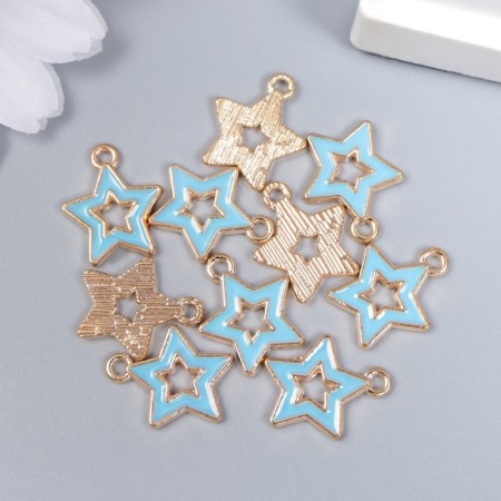 Decor for creativity Metal, enamel "Star Kant" Blue 1.7x1.3 cm-2