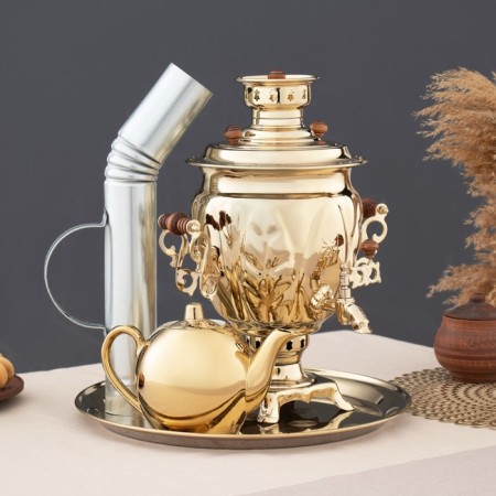 Set "Gold", Acorn, Heat 2.5 L, Hot Teaker 0.7 L, tray