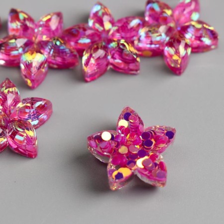 Decor for creativity Plastic "Flower-Piliary" Crystal 1.8x1.8 cm-1