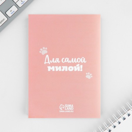 Set of notebook A6, 32 sheets, stickers, magnetic bookmarks "Cute kitten"-10