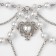 The necklace with pearls "Heart" openwork drops, white color in silver