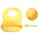 Set for feeding, food silicon, yellow color