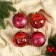 Set of balls plastic D-8 cm, 4 pcs "Noch" Patterns, red