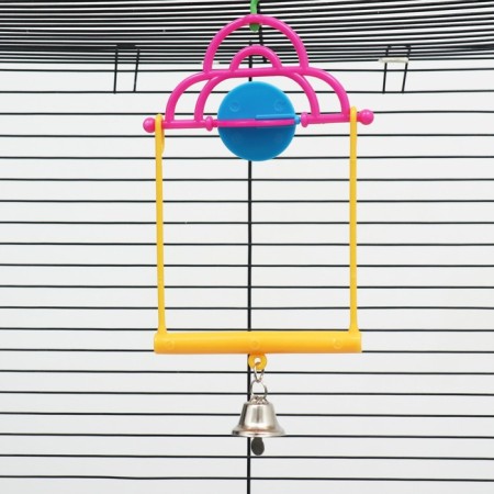 A set of bird toys (bath, feeder, mirror, swing, ladder), 35 x 28 cm-5