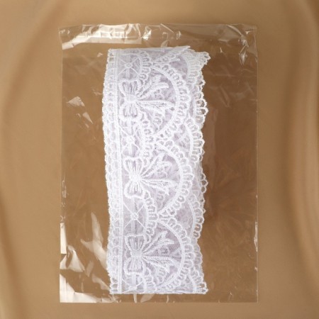 Lace on a grid, 55 mm × 11 ± 1 m, white color-2