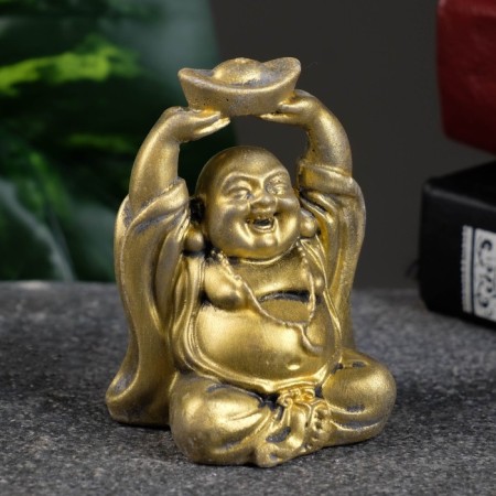 Figure "Hothee with Assigning" aged gold, 7x5x4cm