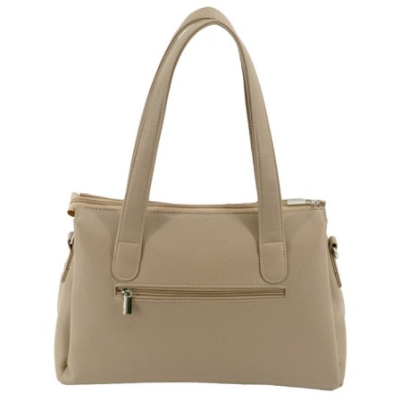 Female bag, artificial leather, beige 35x8x24 cm-1