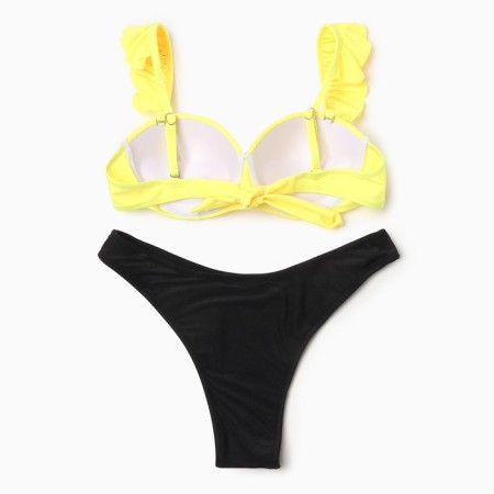 Swimsuit female separate minku color yellow-black, size 48-8