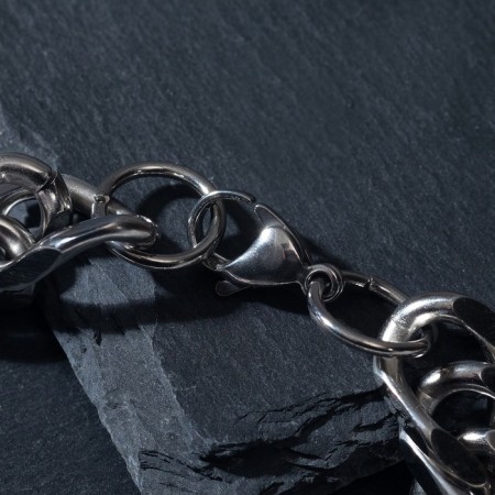 Bracelet male "steel" chain, color silver, 21 cm-3