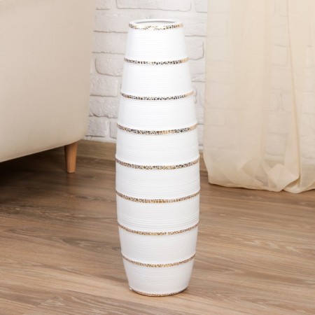 VAZA Keramics Floor "Geometry Lux" stripes, 60 cm, white