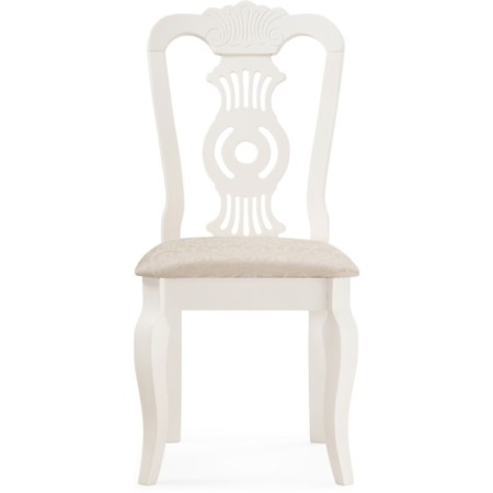 Wooden Lomar chair array of gveei, white/beige 46x58x98 cm-1