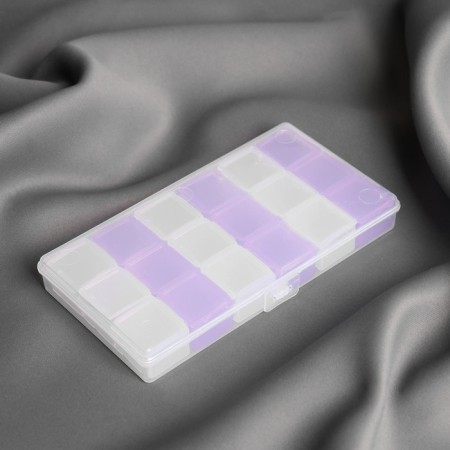 A set of organizers, 6 rows of 3 cells, in a container, 15 × 8 × 2 cm, mixing color-1