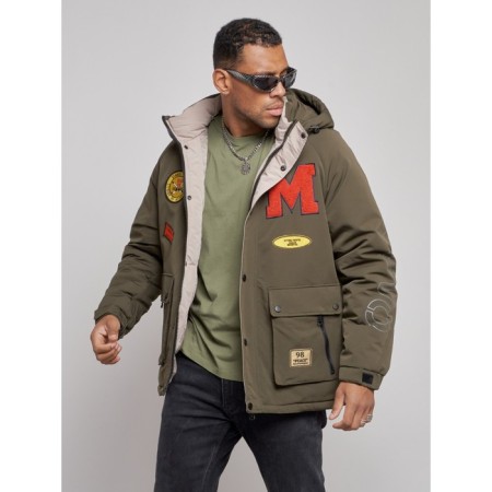 Winter male jacket, size 48, khaki color-7