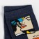 Women's socks, dark blue color, size 23-25