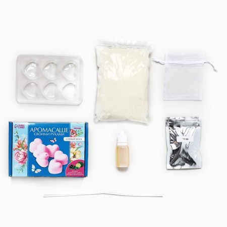 Aromasash with your own hands. Set for creating an aromatic figure made of soy wax "pink hearts"-2