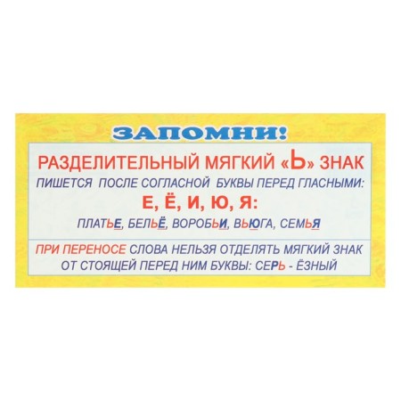 Set of cheat sheets "Russian language for elementary school" 9 types-6