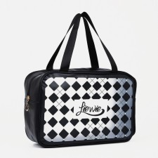 Cosmetic bag with lightning, black color