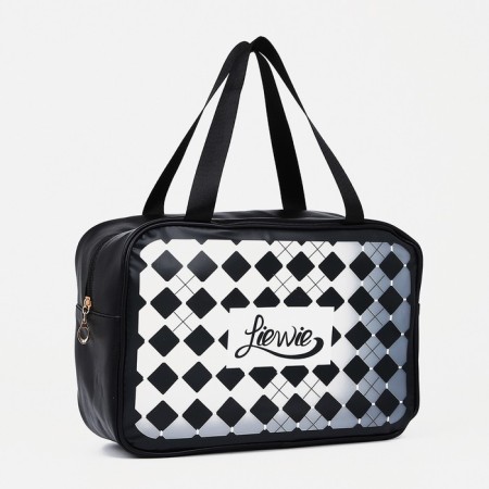Cosmetic bag with lightning, black color