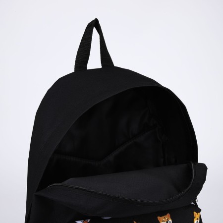 Backpack Siberian Siba-Inu, with pocket, black color-4