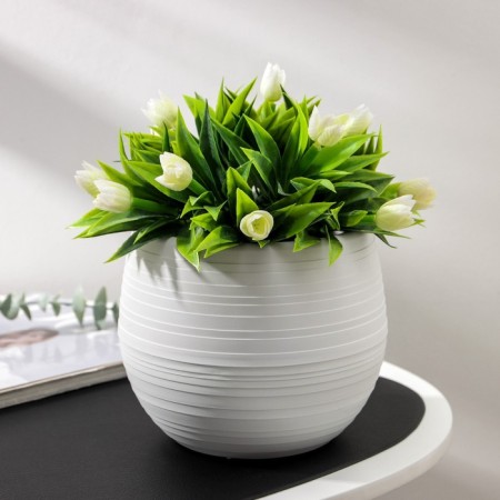 Flower pot "Japan" 1.2 l, white color