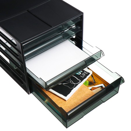 File-cabinet 4-sectoral Istanm, black case, black trays-6