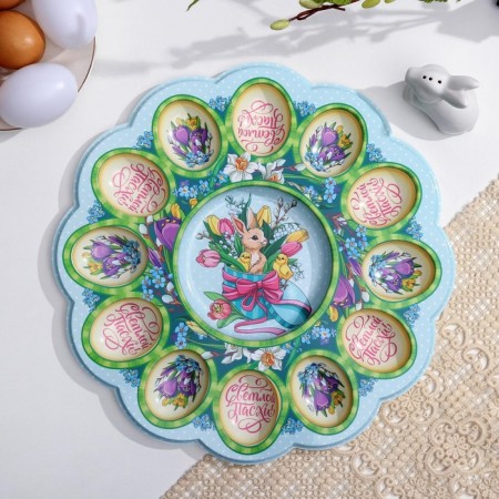 Easter stand for 12 eggs and kulich "Rabbit", 30 x 30 cm.-1