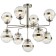 Sogno 9xe27 40w rod chandelier, size 75x75x62-122 cm, color nickel