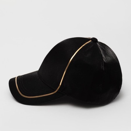Women's cap Minaku with a gold contour black color, rr 56-58-1