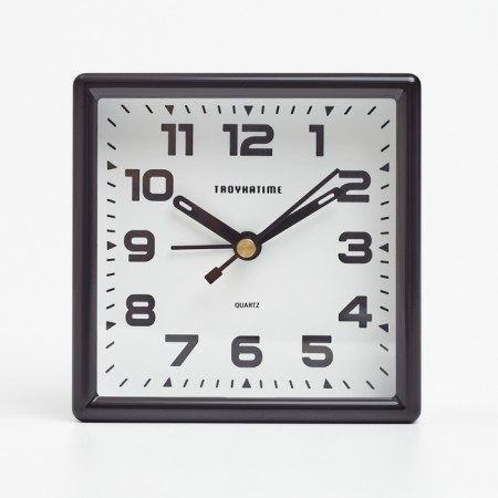 Alarm clock, 9.5 x 9.5 cm, discrete move, black-2