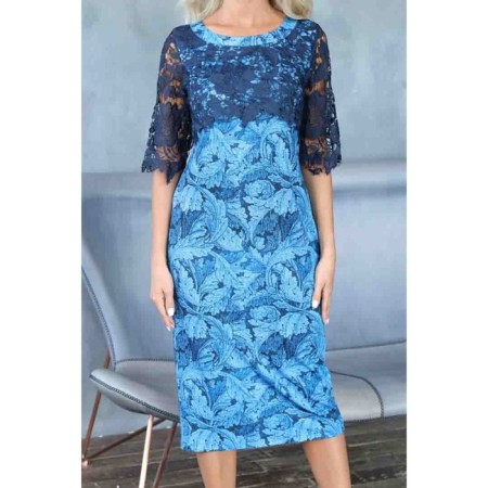 Women's dress, size 48, blue color-10