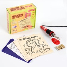 Set for burning and painting on a 