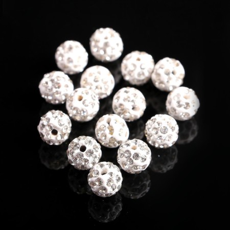 Busina "Shambhala" 10 mm (set 15 pcs.), White color