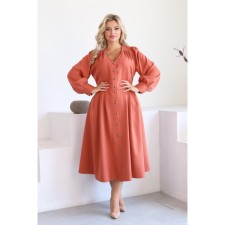 Female dress, size 52, terracotta color