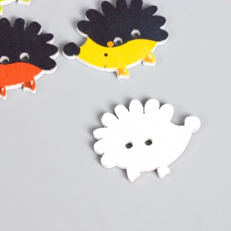 Set of buttons of decorative wood "Small hedgehogs" set 10 pcs mix 1.7x2.3 cm-2