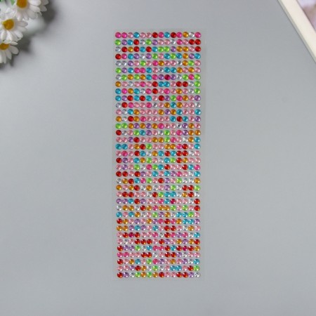 Stick plastic rhinestones "Small", D - 0.5 cm, mix 31.5x10.5 cm-2