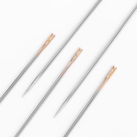 Sewing needles, d = 0.78 mm, 3.5/3.8/4.2 cm, with a golden ear, autocratic, 12 pcs-1