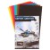 Cardboard of color A4, 8 sheets, 8 colors, "tanks", moped, in the folder