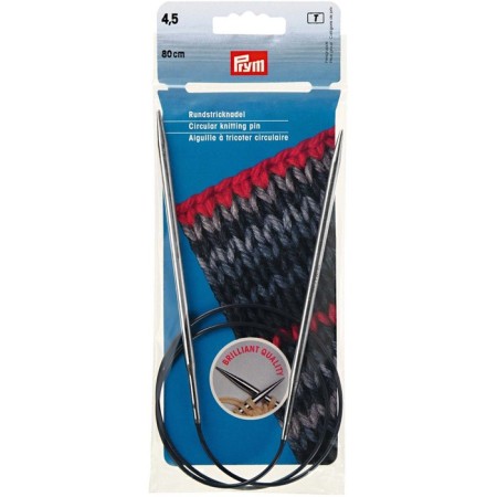 Circular knitting needles, brass 80 cm/ 4.5 mm