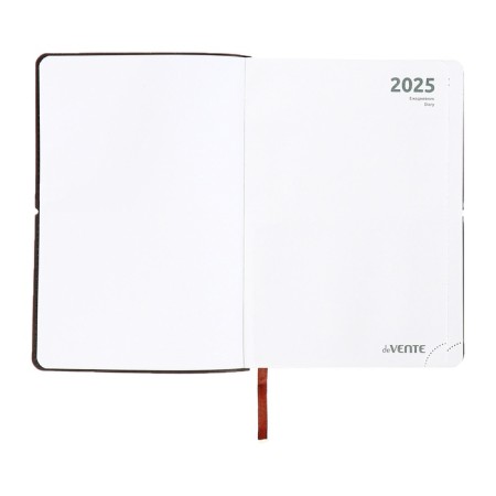 Dated diary 2025, A5 168 sheets, Devente. Saltos, soft leatherette cover, perforation, liesse, block 70, brown-9