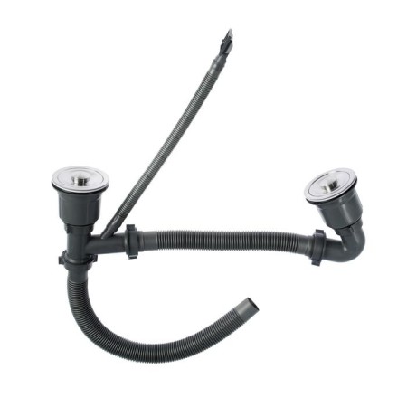 Kitchen sink Aflorn AF97843B-D, Sredal, Double, S = 3.0 and 0.8 mm, 78x43x22cm, Siphon, Graphite-4