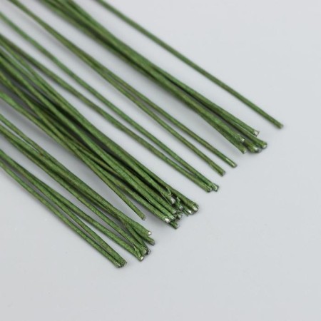 Wire for creativity "Florico" 0.7 mm, 30 pcs, 40 cm, in paper braid, green-1