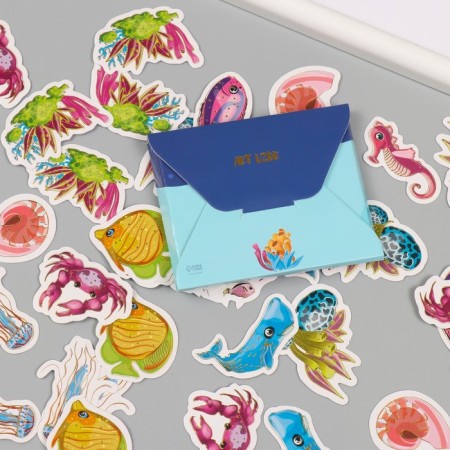 Stickers for creativity "Underwater World" embossing silver set 48 pcs 9x7x0.8 cm-6