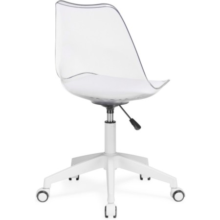 Computer chair Kolin with a pillow metal/eco -leather/plastic, white/transparent 46x64x86 cm-5