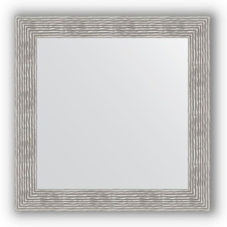 Mirror in the baguette frame - a wave of chrome 90 mm, 80 x 80 cm, evoForm