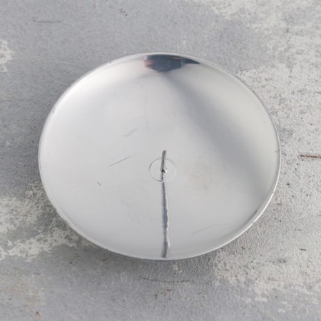 Lotus candlestick metal per candle, 7.5x2 cm, chrome-2