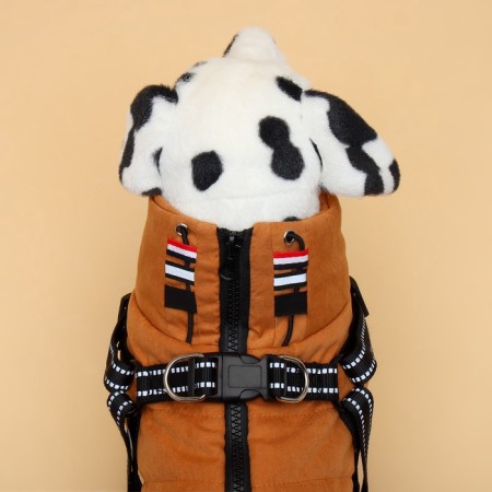 Jacket for dogs with a harness, size p 2xl (ds 45 cm, osh 40 cm, og 58 cm), mustard-3