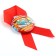 The icon with a ribbon for graduation "Graduate of primary school", D = 4.5 cm