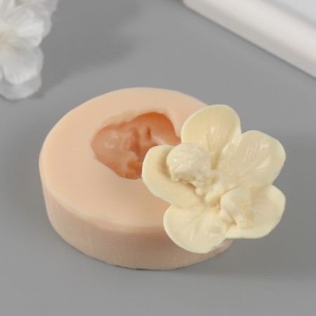 Mold Silicon "Angel on Flower" 4.5x4.5x2.5 cm mix