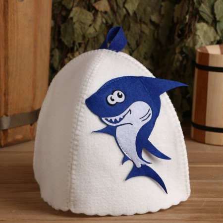 Bath cap with children's applique "Shark" felt
