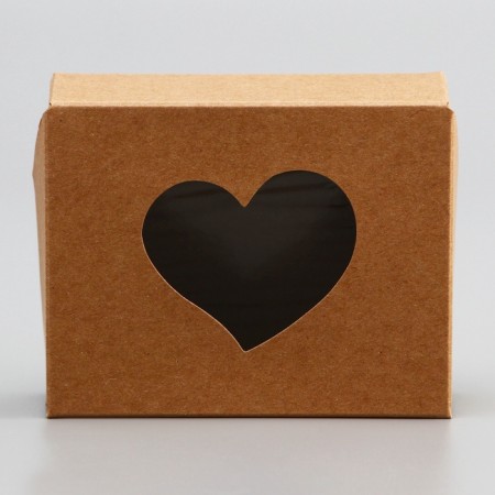Folding box "Hearts", craft, 10 x 8 x 3.5 cm-1